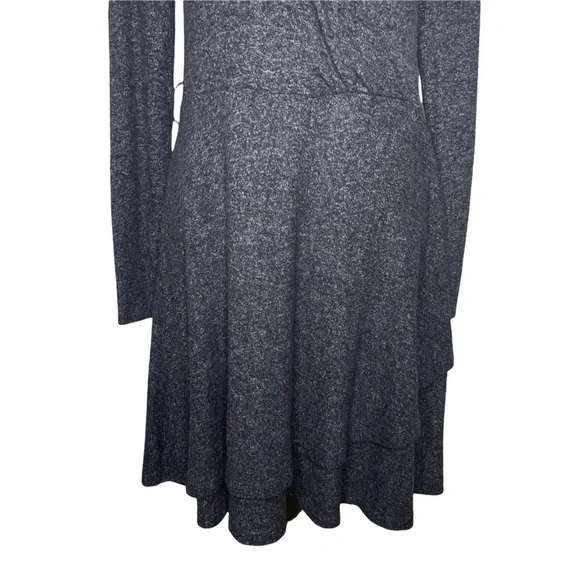 Anthropologie Saturday Sunday Gray Crossover Long Sleeve Sweater Dress - Picture 4 of 12